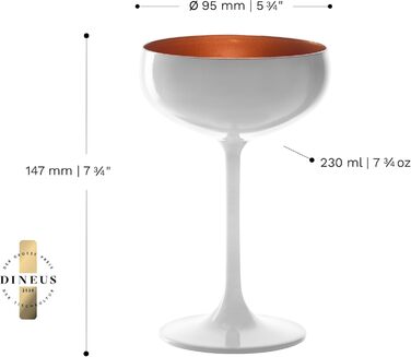 Набір келихів для шампанського Stölzle Lausitz Elements 6 шт. (230 мл) – Чорний/Бронзовий