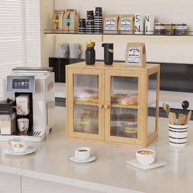 Бамбанг Бамбукова Brotbox для кухонного столу, дерев'яний броток, контейнер для хліба з 2 дверцятами, бамбуковий броток, MBX-06