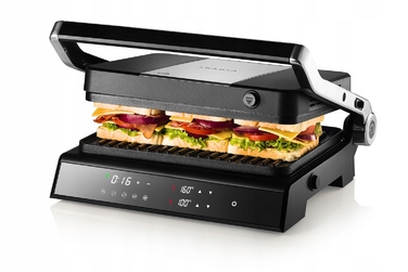 Електричний гриль Transa Electronics DualPlate, чорний, 2200 Вт, з регулюванням температури