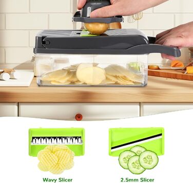 Багатофункціональний овочевий слайсер Lociban 16-в-1: слайсер для овочів, фруктів, картоплі, цибулі