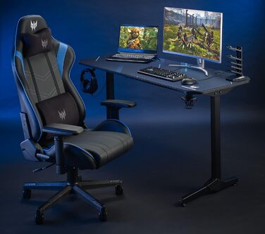 Ігровий стіл Acer Predator 140x60 см з килимком, підставкою для геймпадів, кабель-менеджментом, тримачем для навушників і напоїв
