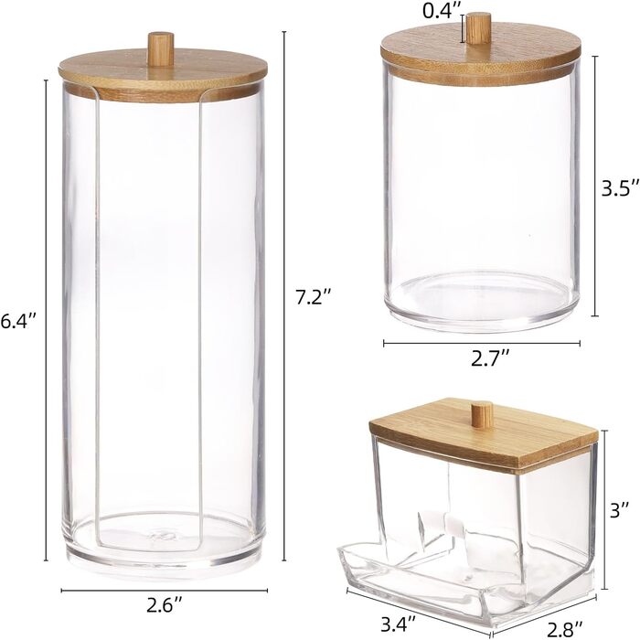 Набір для зняття макіяжу Tecbeauty Wattepad: диски, органайзер, дозатор, бамбуковий ковпачок