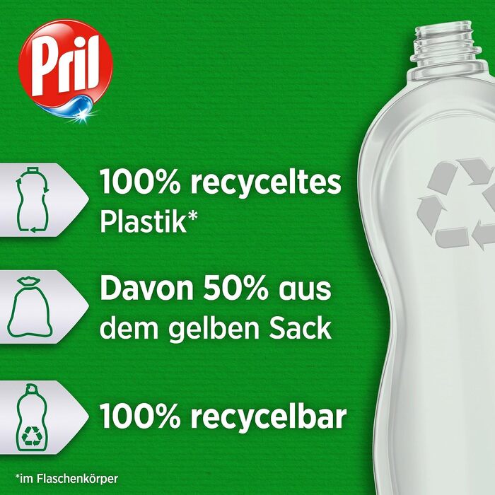 Засіб для миття посуду PRIL Original Limette з високою жиророзчинною здатністю, аромат лайма, 675 мл (набір 12 шт)