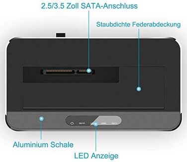 Док-станція для жорстких дисків RSHTECH з двома відсіками, USB 3.0, алюміній, підтримка 2.5/3.5
