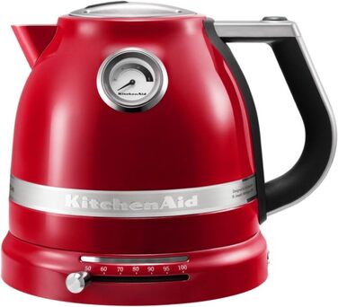 KitchenAid Kettle with temperature setting from 50 to 100°C | Tea kettle with temperature display and scale filter 1.5L | Electric 2400 Watt | Stainless steel (Empire Red) 1.5 Liter Red