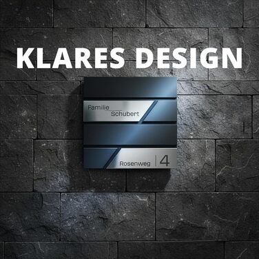 Поштовий ящик Grafner Premium персоналізований RAL 7016 з газетницею та 2 ключами, антрацитовий, з гравіюванням (ім'я, вулиця, номер будинку), комплект для монтажу