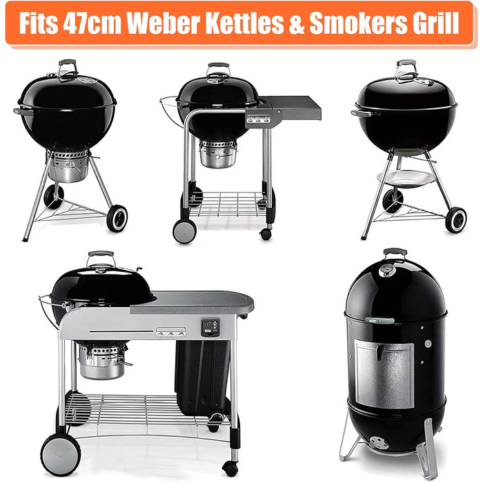 Решітка для гриля Weber діаметром 47 см Denmay (сумісна з Weber One-Touch, Bar-B-Kettle, Smokey Mountain Cooker)