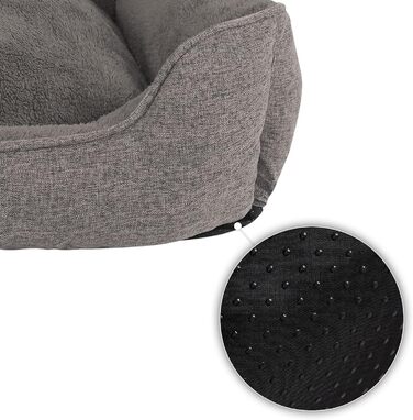 М'яке ліжко для собак Lionto знімний чохол, 75x60 см, сіре, для собак та котів