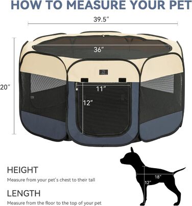 Клітка-вигул для цуценят та котів 4 Pet, складана, для дому та вулиці, з мискою, блакитно-біла