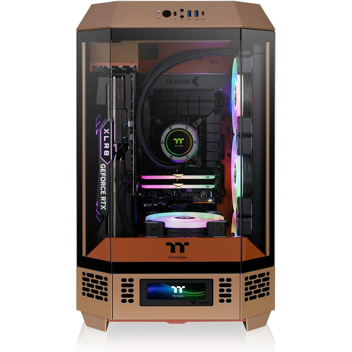 Thermaltake The Tower 300 Bumblebee: Корпус ПК Micro Tower (Micro-ATX/mini-ITX) з вертикальним дизайном, 3x Tempered Glass, 2x140mm PWM вентилятори, підтримка радіатора до 420mm