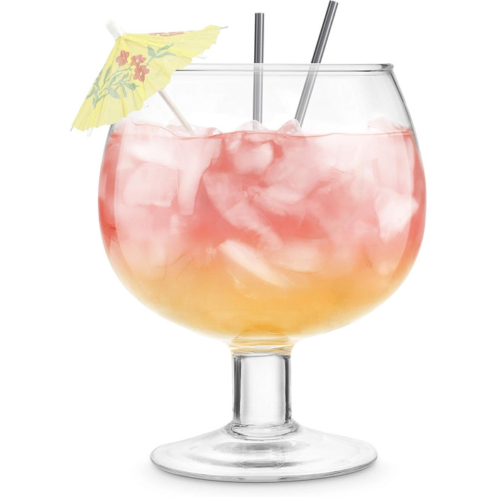 Final Touch Fishbowl Cocktail Glass XL 1.3 l | Party Margarita Daiquiri Blue Lagoon Giant Drinking Cup