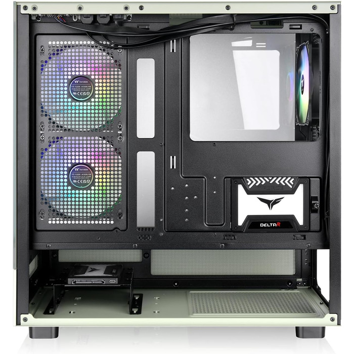 Thermaltake View 270 Plus WS ARGB: Корпус ПК Midi-Tower з темперованим склом, дерево, білий, USB-C, підтримка 360mm радіатора