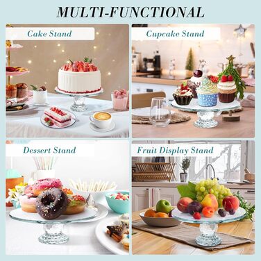 Тортниця скляна з ніжкою, діаметр 27 см, прозора - Uten