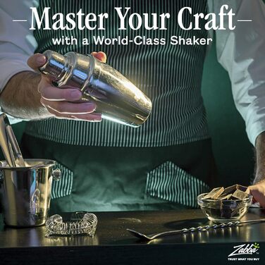 Набір для приготування коктейлів Nuvantee - Преміум барменський набір 0.7л з мірним стаканчиком та рецептами - шейкер, міксер, стейнер