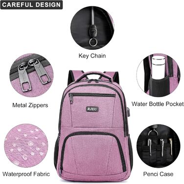 Рюкзак RJEU для дівчат та підлітків, шкільний рюкзак з відділенням для ноутбука 15.6