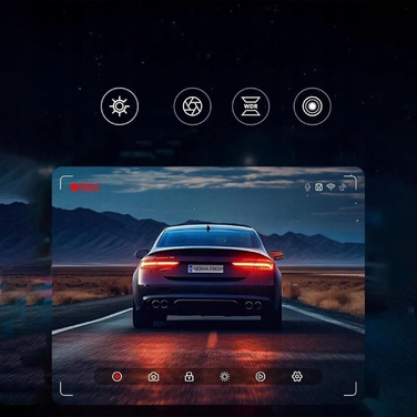Автомобільний відеореєстратор 4K з GPS, Wi-Fi, G-сенсором та нічним баченням, передня та задня камери HD