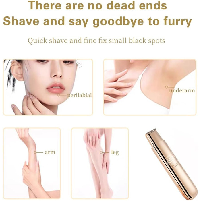 Електричний чоловічий та жіночий стайлер 2-в-1 з двома головками: для гоління та тример для бікіні. Вологостійкий, для обличчя, ніг, рук та під пахв.