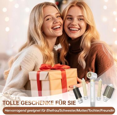 Webeauty Airstyler 7-в-1: фен-щітка, плойка, випрямляч, 110000 об/хв, 25 м/с, 500 млн негативних іонів, білий