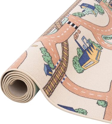 Дитячий килим Snapstyle для ігор, 200x200 см, прямокутний, бежевий, міцний та простий у догляді, килим-місто