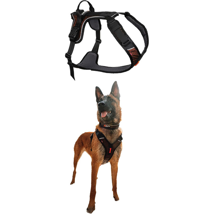 Шлейка для собак Non-Stop Dogwear Rock Harness, розмір M, чорний колір