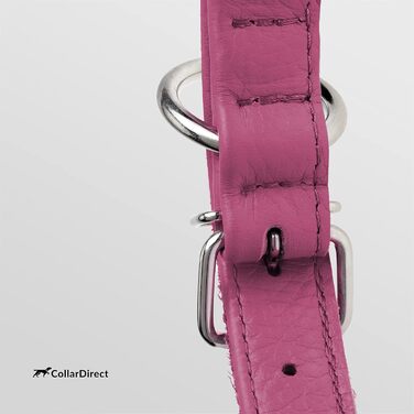 Стильний шкіряний нашийник для собак CollarDirect: м'який, з обмоткою, ручної роботи, для цуценят та дорослих собак, різних розмірів та кольорів (рожевий, червоний, фіолетовий, блакитний) (рожевий, 15-18 см)