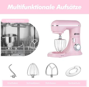 Кухонний комбайн Kitchen in the box: 6 л, 1300 Вт, 10+ швидкостей, з набором насадок (крюк, віночок, гак)