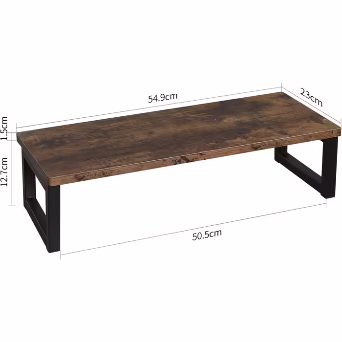OROPY Vintage Wooden Monitor Stand, Screen Riser, for Laptop, Computer, Notebook, iMac, PC, Desk Organizer with Storage for Home and Office, 55 x 23 x 14cm, Dark Brown