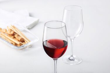 Leonardo Ciao+ Red Wine Glasses, Set of 6 Red Wine Goblets with Drawn Stem, Dishwasher-Safe Wine Glasses, 6 Pieces, 430 ml, 061448