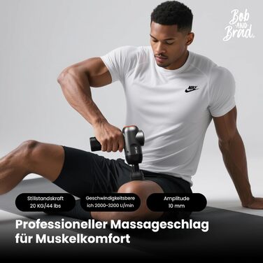 Bob & Brad C2 Deep Tissue Massage Gun - Muscle Massager with 5 Speed Settings & 5 Attachments for Home, Office, Workout, Recovery & Pain Relief - Black