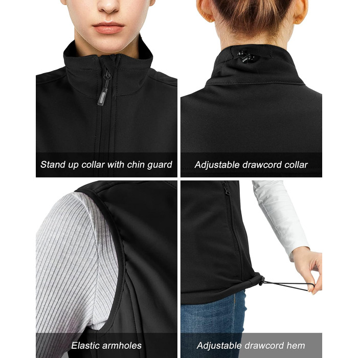 Жіноча софтшеллова жилетка Outdoor Ventures - легка, вітронепроникна, з флісовою підкладкою, для спорту, гольфу та активного відпочинку (4 кишені)