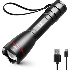 LED ліхтарик OSRAM P9: надпотужний, перезаряджається через USB, 15000 люкс, 5 режимів, водонепроникний IPX4, для кемпінгу, туризму та активного відпочинку