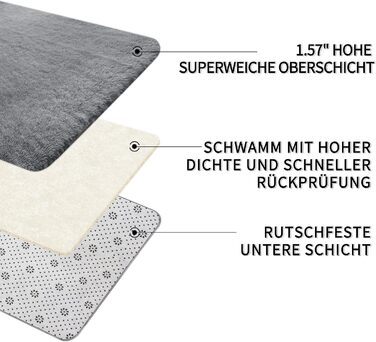 Теппих Treeboy Hochflor сірого кольору для вітальні та спальні, 80x160 см, миючий, антиковзаючий, великий, плюшевий, сучасний, для дитячої кімнати (сріблясто-сірий)