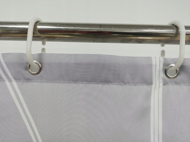 Сучасна текстильна штора для ванни, сіра, 180x200 см, з кільцями