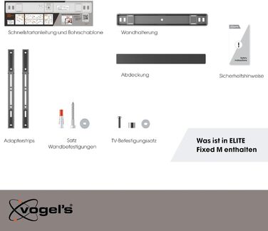 Vogel's Elite TVM 5605 Ultra-Slim TV Wall Mount - 32-77 inch, 100kg Capacity, VESA 600x400, 1.5cm Profile
