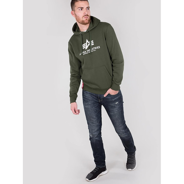 Чоловічий базовий худі Alpha Industries з капюшоном, темно-зелений, розмір S
