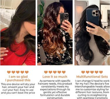 Набір для укладки волосся 5 в 1 Haarstyler: фен, круглі щітки, плойка для локонів, термощітка. Ідеально для випрямлення, сушіння, створення об'єму та локонів.