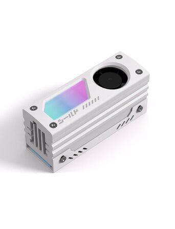 Охолоджувач SSD M.2 EZDIY-FAB Shield ARGB з 20мм вентилятором PWM, преміум-алюмінієвий дизайн, підтримка ARGB 5V 3-Pin, для M.2 2280, чорний, 1 шт.