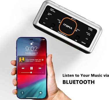 iTOMA Radio Alarm Clock with App Control, Bluetooth, FM Radio, Dual Alarm with 4 Alarm Modes, Easy Snooze, Dimmer, Orange Night Light, 12/24 Hr via USB Charging Port CKS208