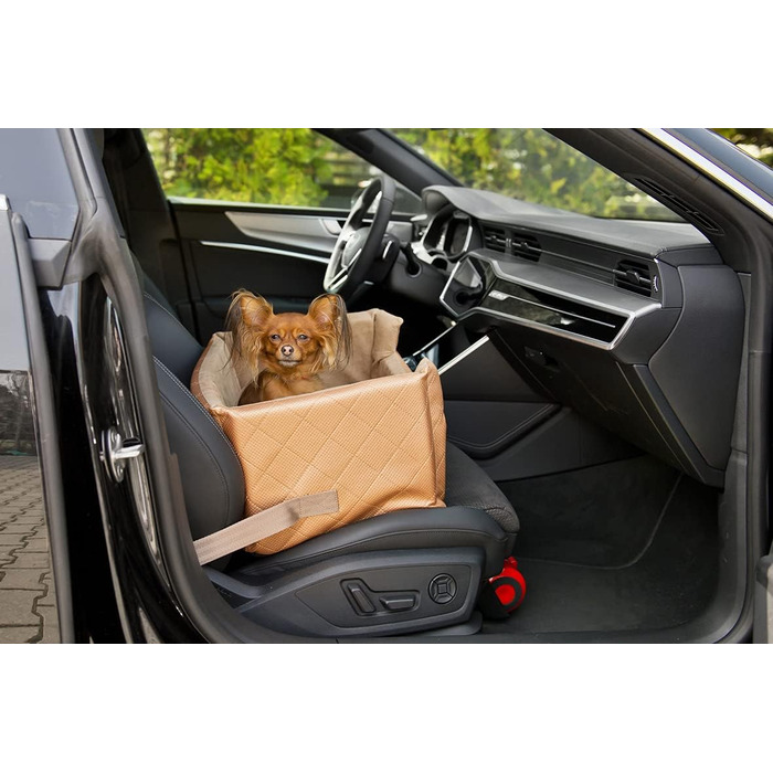 Автокрісло для собак та котів | Чорний велюр | Розміри M (47x40 см)