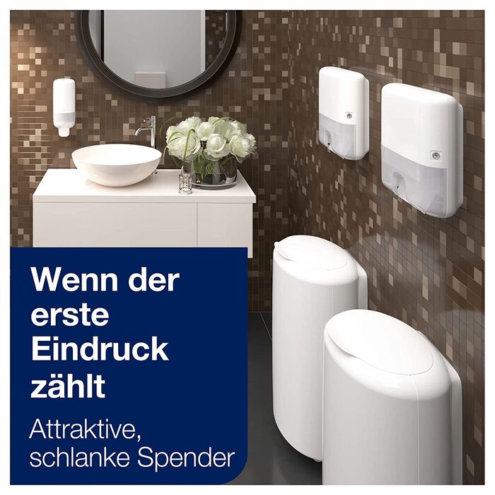 Tork Xpress Dispenser for Multifold Towels White H2, Single Towel Dispensing, Elevation Design, 552100 (White, Mini, Bundle with Paper Towels)