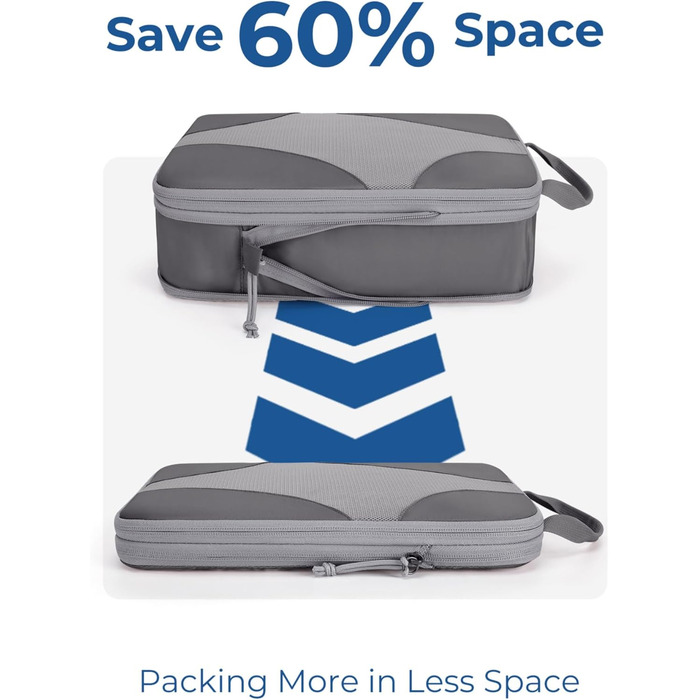 BAGSMART Набір органайзерів для одягу 6 шт. Packtaschen, компресійні кубики для подорожей, мішки для брудної білизни, рюкзак, валіза