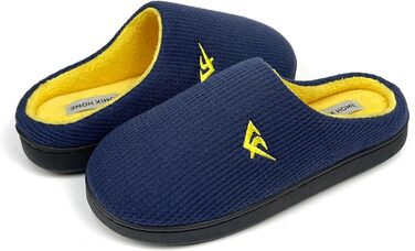 Тапочки халатні зимові JOMIX для чоловіків та жінок. Теплі, з піною пам'яті, зручні та неслизькі. Розмір 40 EU, колір: морський/жовтий