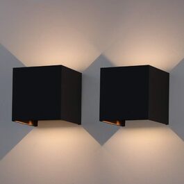 LED вуличне освітлення Klighten, 2 шт., 7W, регульований світловий потік, тепле біле світло, IP65, вологостійке, чорний колір