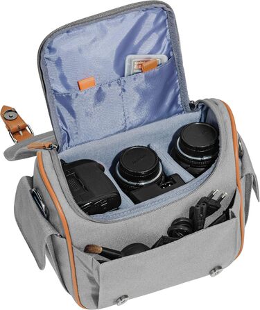 Сумка для камери PEDEA 'Vintage' з захисною плівкою для дисплея Canon, Nikon, Pentax, XL (Сірий)