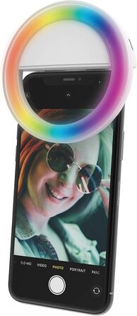 DIGIPOWER 11' кільцева лампа для макіяжу, YouTube, TikTok та Vlogging, регульована висота (58-168 см), 3 режими освітлення, 10 рівнів яскравості, тримач для телефону (iOS/Android), складана