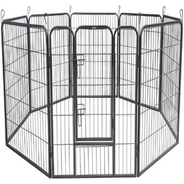 Клітка для цуценят Zoomundo 100см, XL, 8-кутна, чорна (XXL)