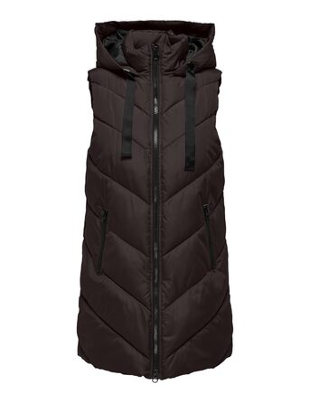 Жіноча степкова жилетка JACQUEINE de YONG JDY JDYSkyar з капюшоном, шоколадний торт (XL)