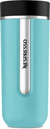 Термокружка Nespresso Travel Mug Small Sage Green 300 мл, Sage Green (Aquamarin Blue), з кришкою, не протікає, для кави, чаю, матча, з нержавіючої сталі