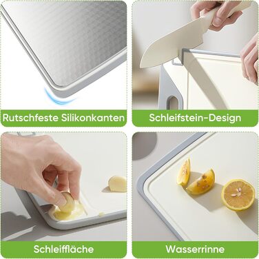 Ніжне дерев'яне обробне дошка з нержавіючої сталі, двостороннє, з силіконовим краєм, для кухні, з жолобками для соку, антипригарне, для захисту ножів