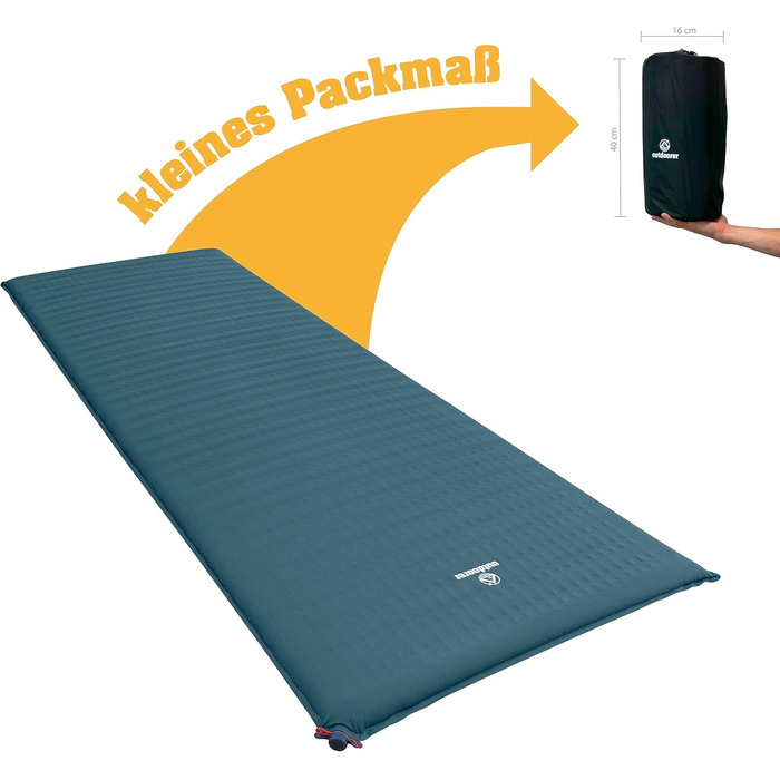 Isomatte Outdoorer Trek Bed 5 - самонадувна, XXL, 5 см, для кемпінгу та авто